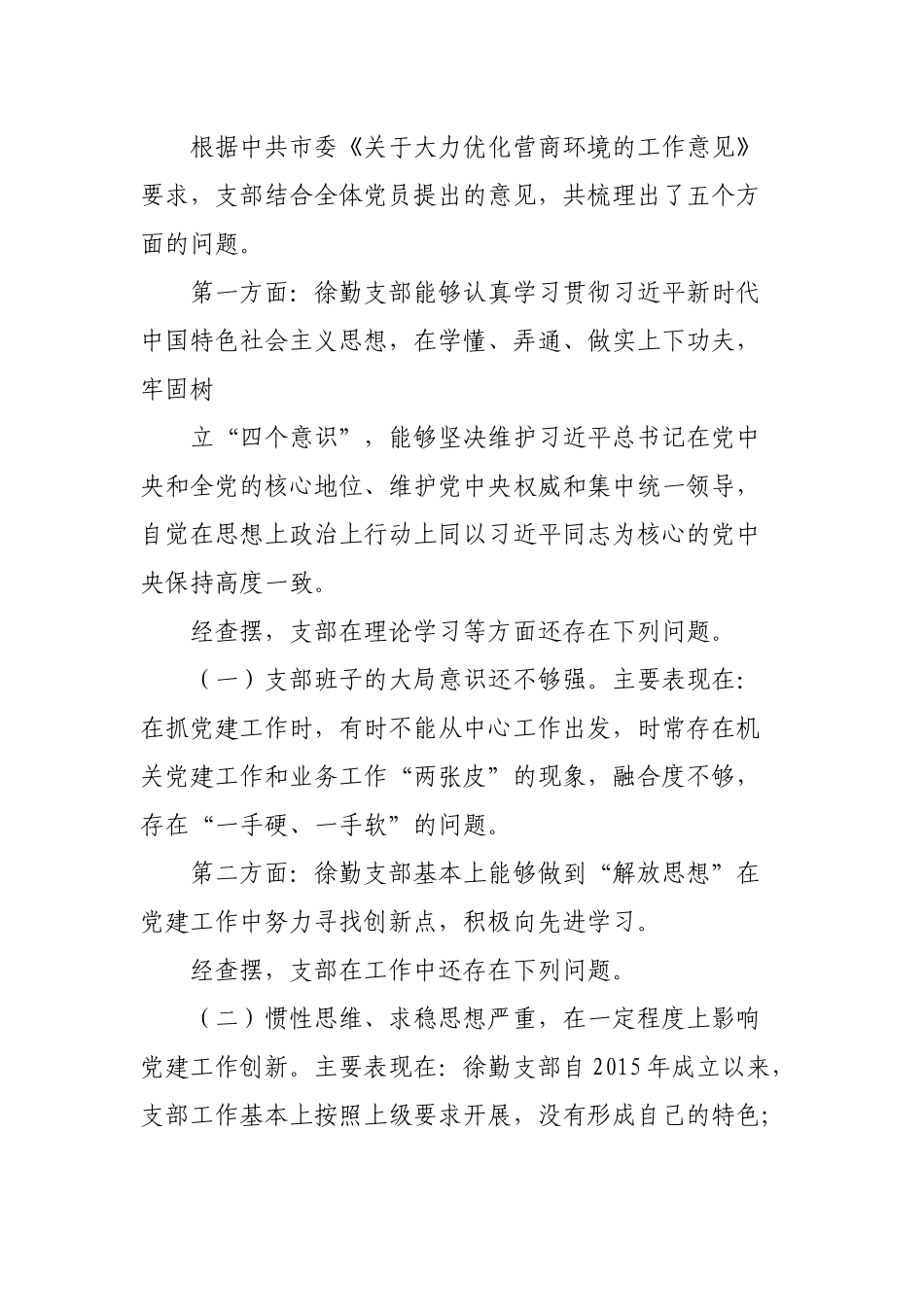 (6篇)优化营商环境专题民主（组织）生活会对照检查材料.docx_第3页