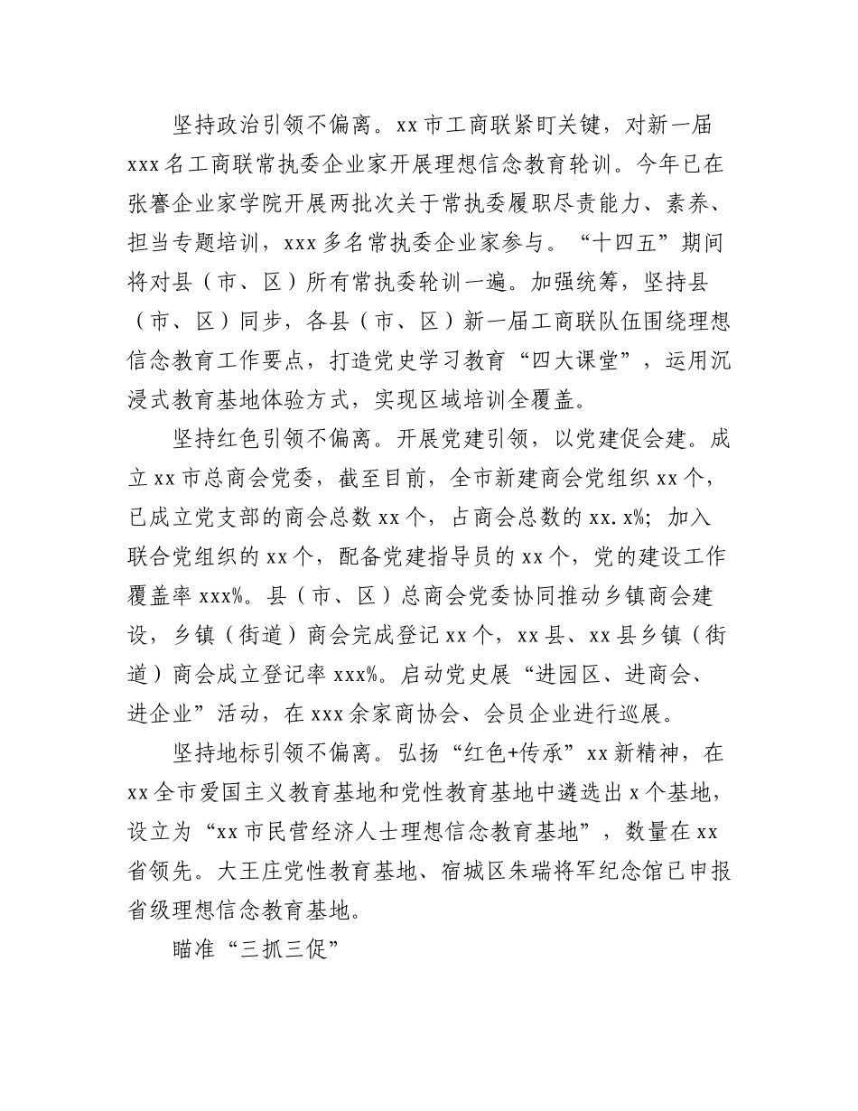 (7篇)工商联工作座谈会经验交流发言材料汇编.docx_第2页