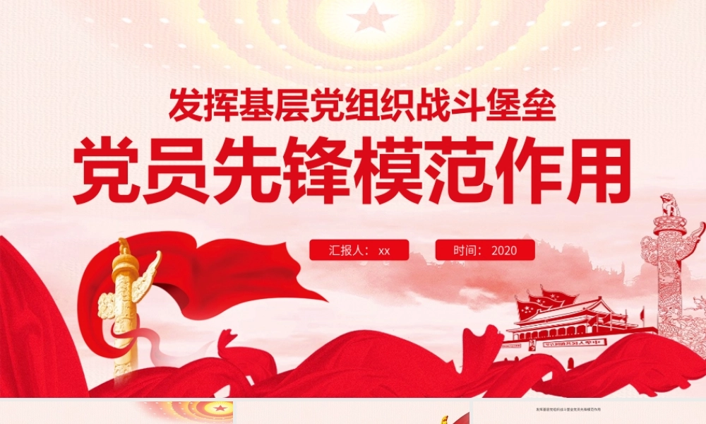 发挥党组织战斗堡垒先锋模范作用PPT模板.pptx