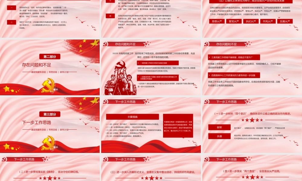 红色党政党建年终工作总结ppt模板.pptx