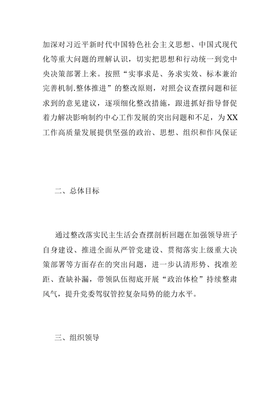2022年度X局专题民主生活会整改方案.docx_第2页