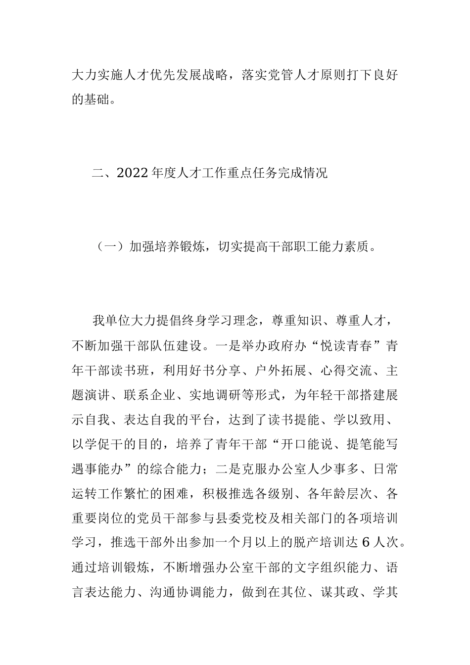 202X年度某县政府办人才工作述职报告.docx_第2页