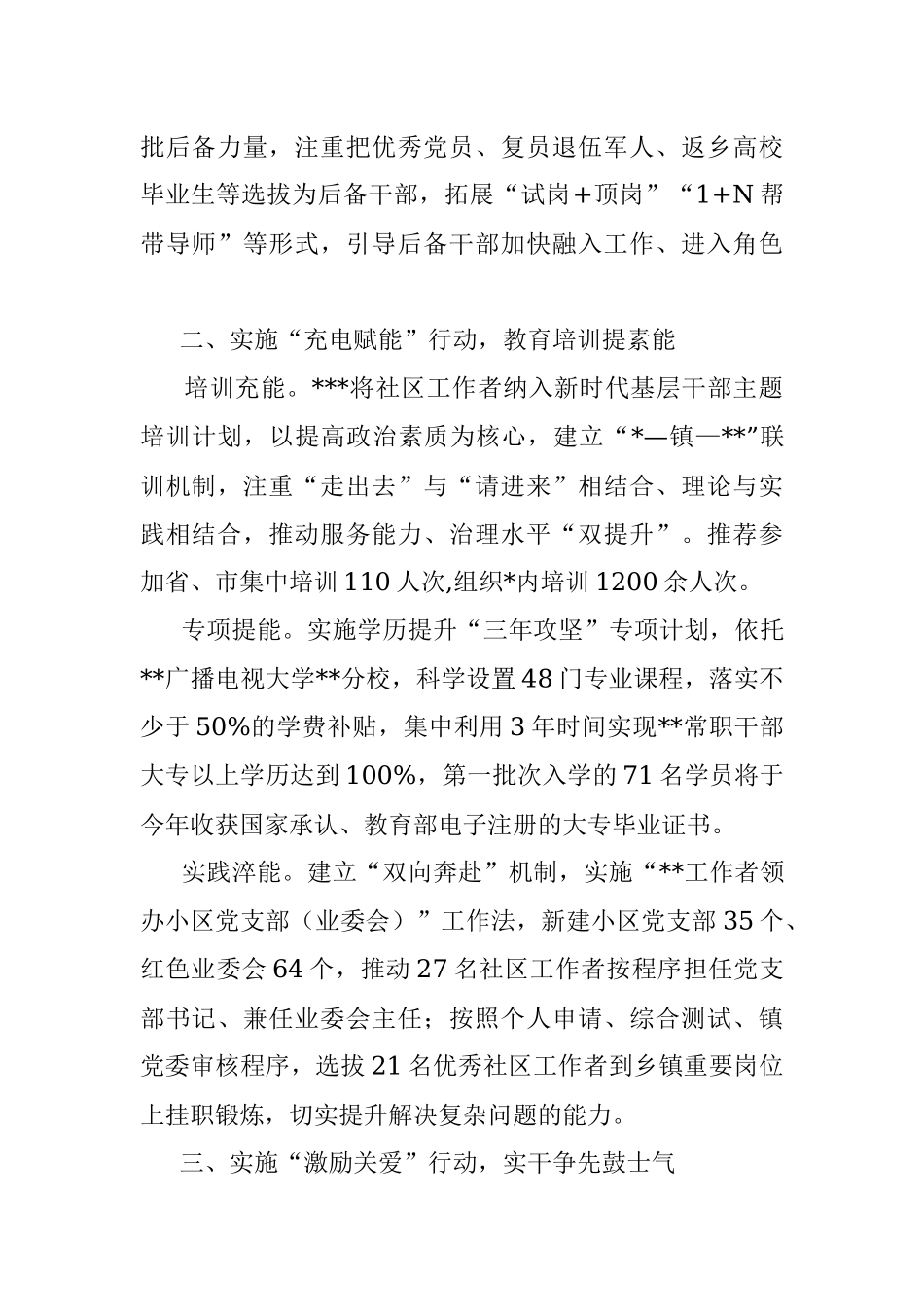 2023年党建引领五亮五共推动社区治理人才队伍发展工作报告.docx_第2页