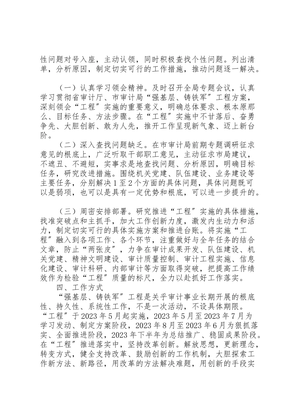 2023年审计局强基层铸铁军实施方案.doc_第2页