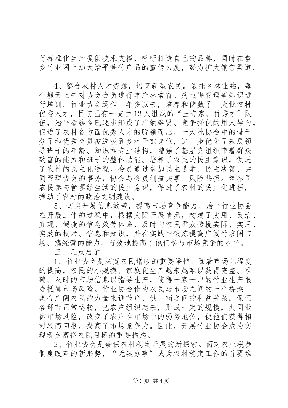 2023年我乡竹业协会发展的实践与启示.docx_第3页