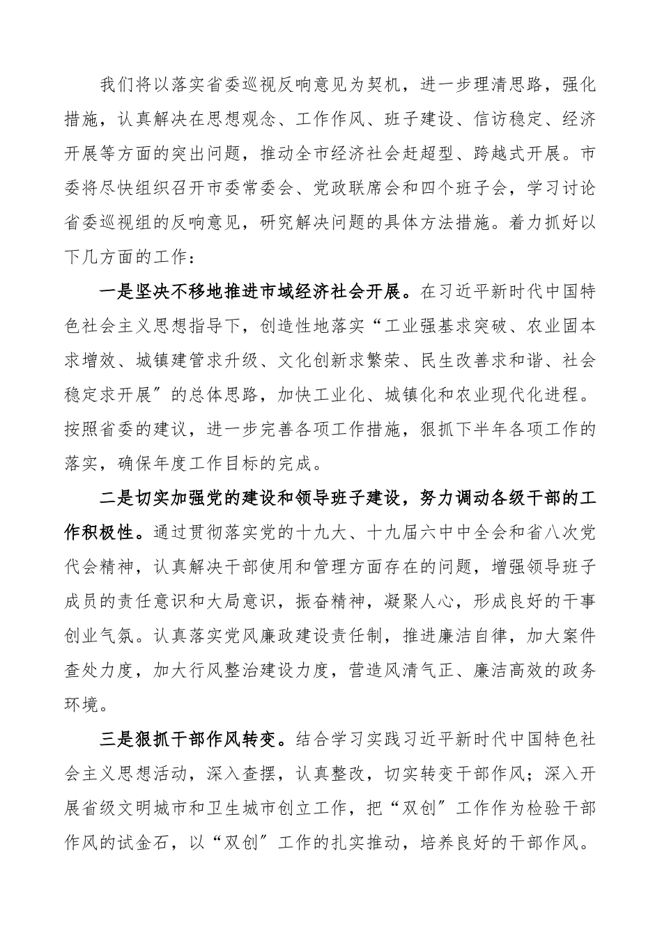 2023年表态发言x市意见反馈会上的表态发言材料范文巡察.docx_第2页