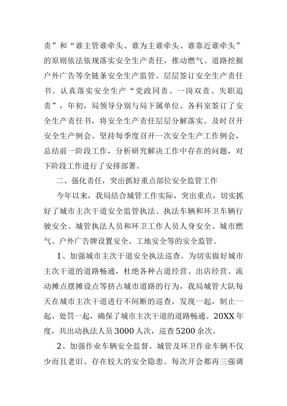 XX区城市管理局20XX年度安全生产述职报告.docx_第2页