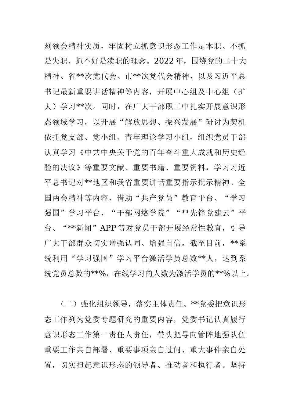 2022党委意识形态工作情况报告.docx_第2页
