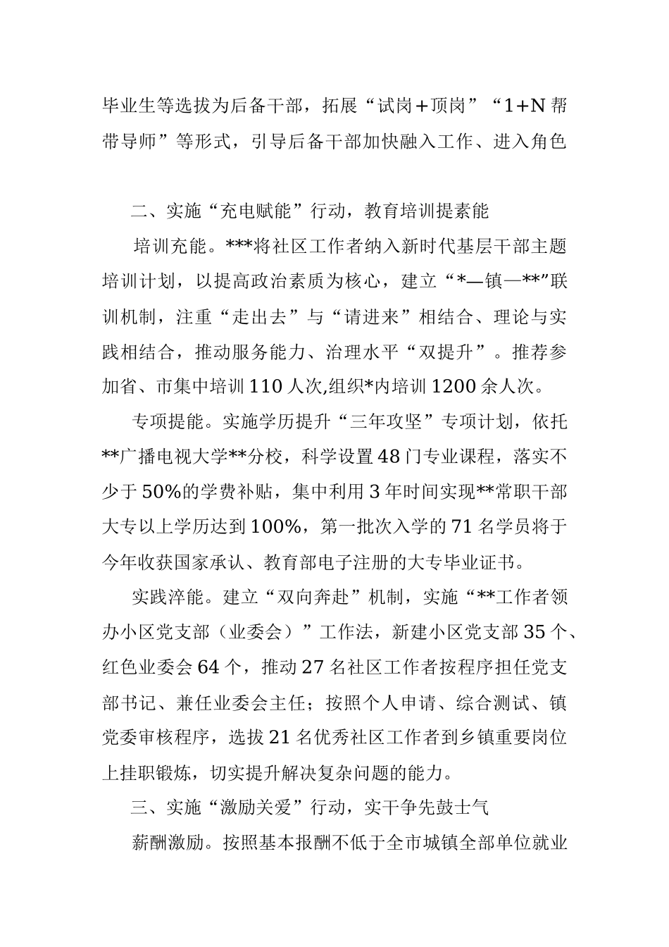 2023年党建引领五亮五共推动社区治理人才队伍发展工作报告.docx_第2页