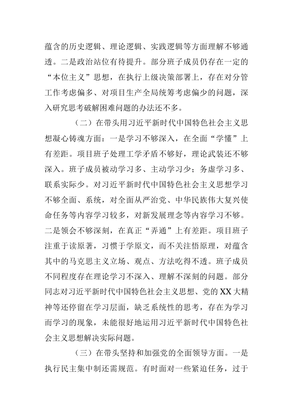 在本年度民主生活会领导班子对照检查.docx_第3页