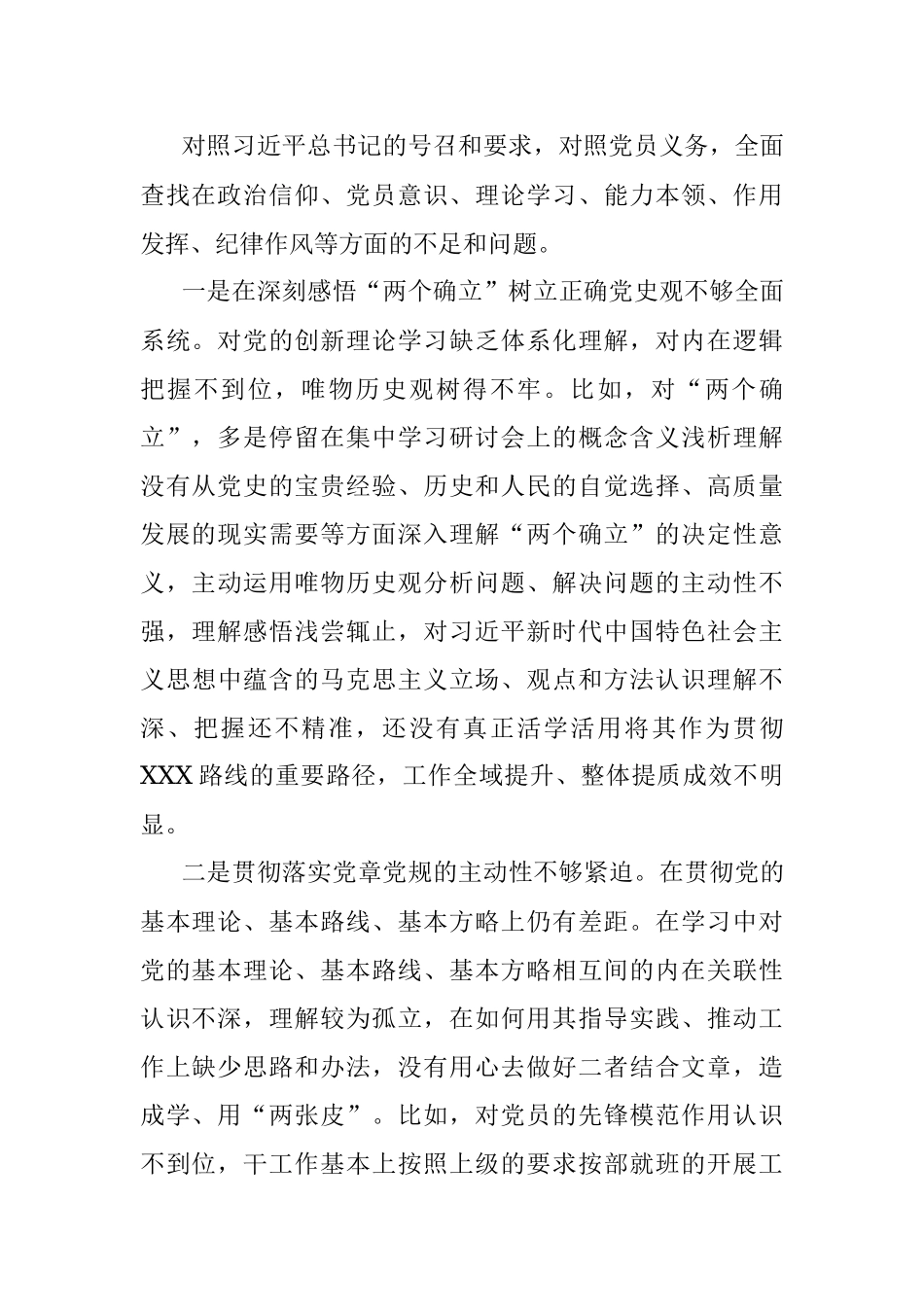 2023年度党支部副职组织生活会个人对照检查发言提纲.docx_第2页