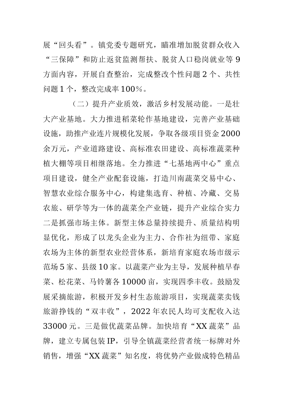 XX镇上年度实施乡村振兴战略工作述职报告.docx_第2页