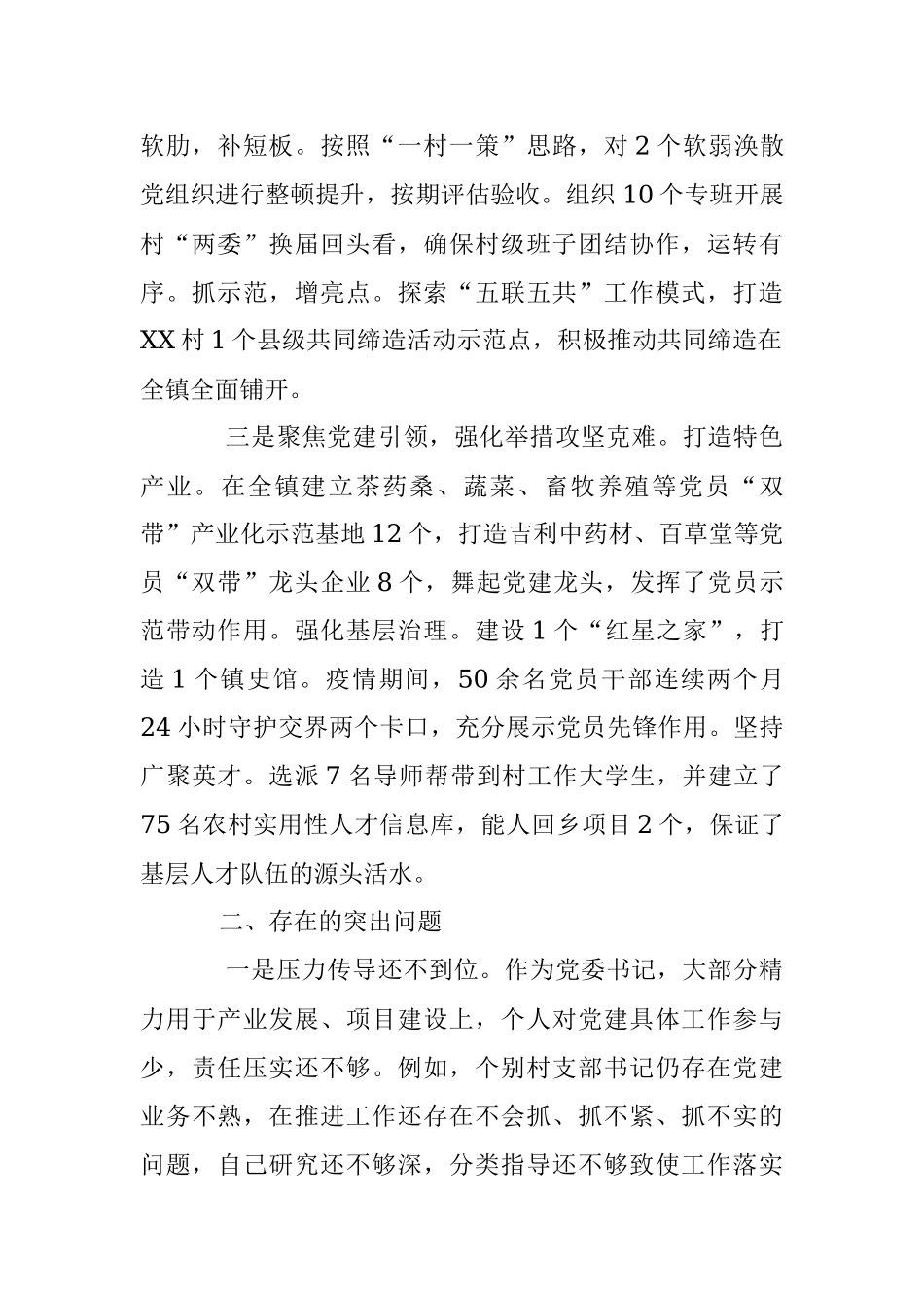 专管领导上年度抓基层党建工作述职报告.docx_第2页