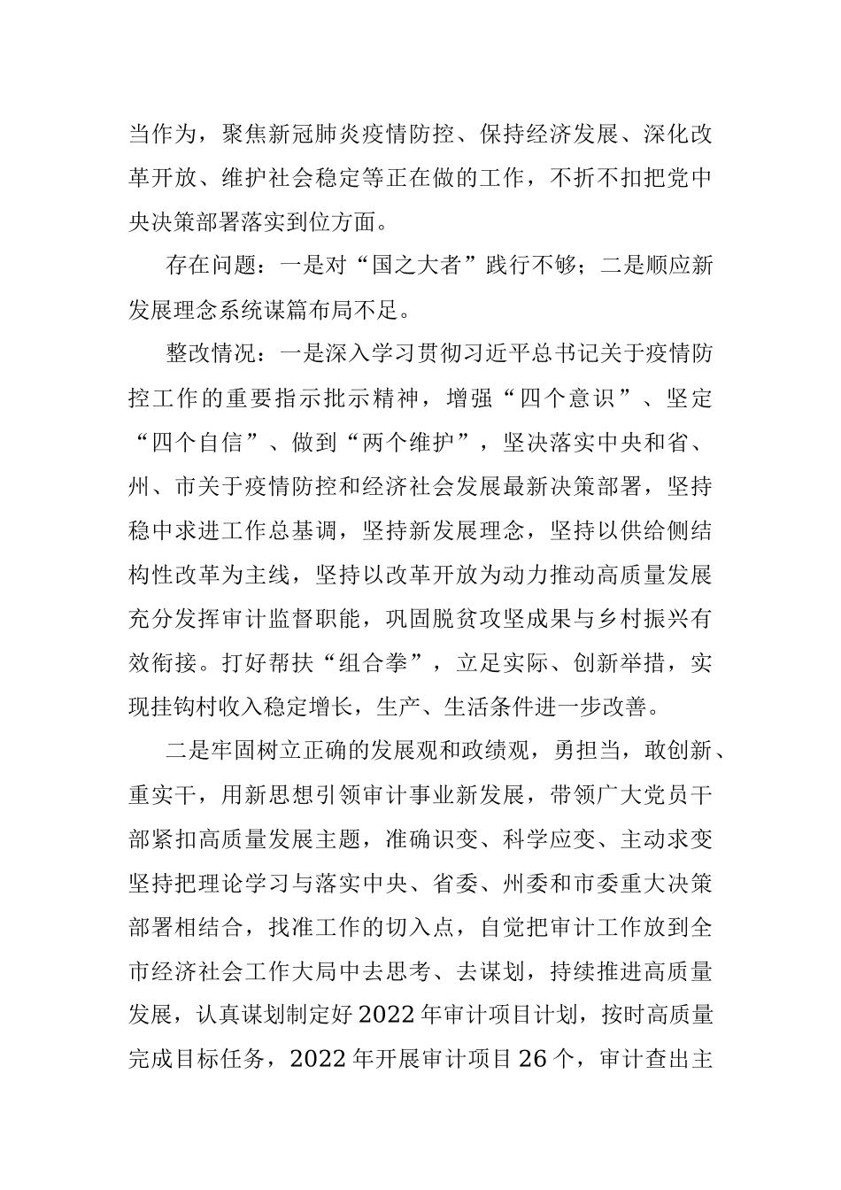市审计局领导班子党史学习教育专题民主生活会整改情况报告.docx_第3页