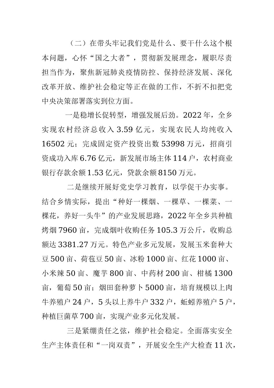 XX乡镇领导班子党史学习教育专题民主生活会整改落实情况报告.docx_第3页