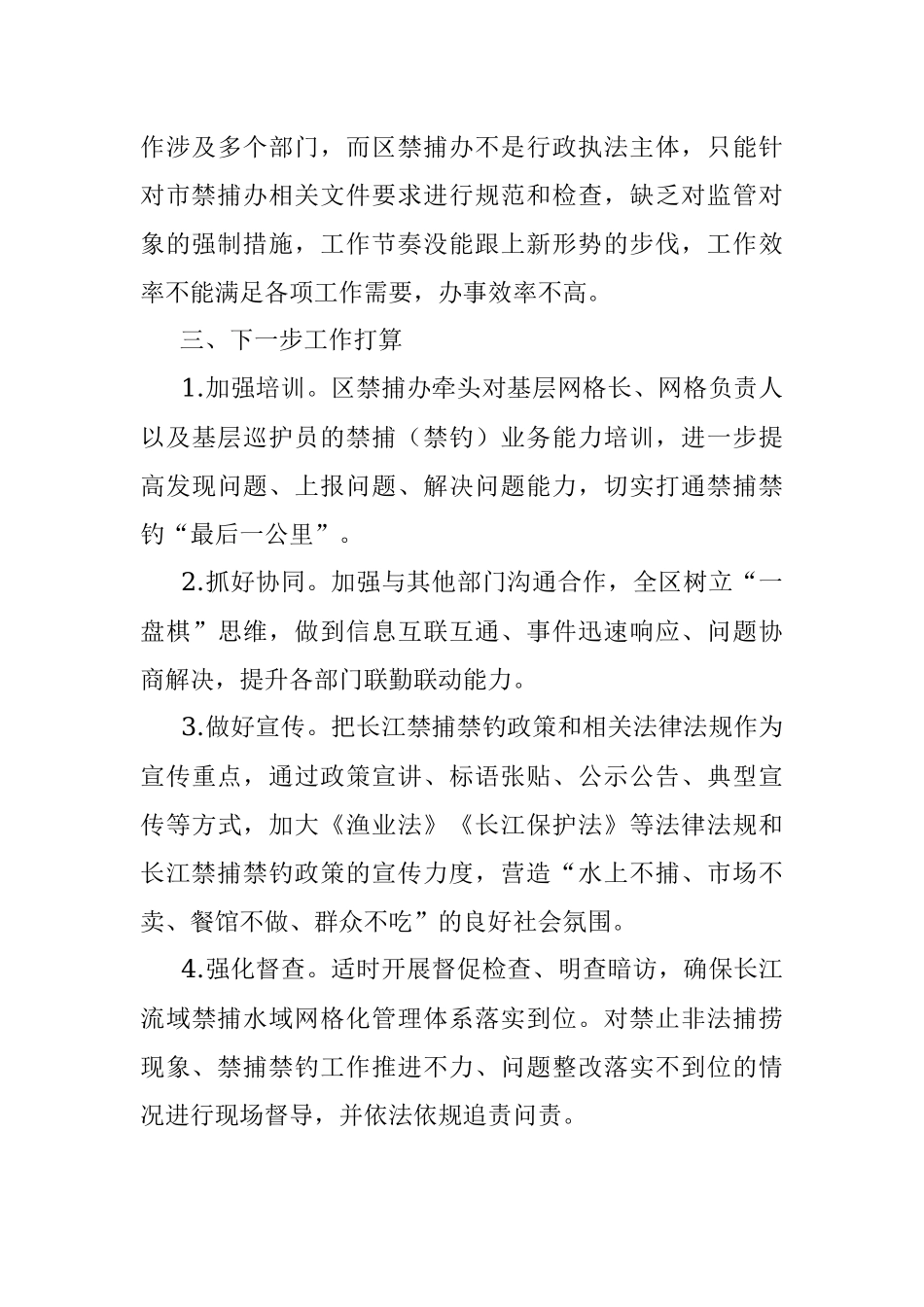 XX区长江重点水域网格化管理落实情况自查报告.docx_第3页