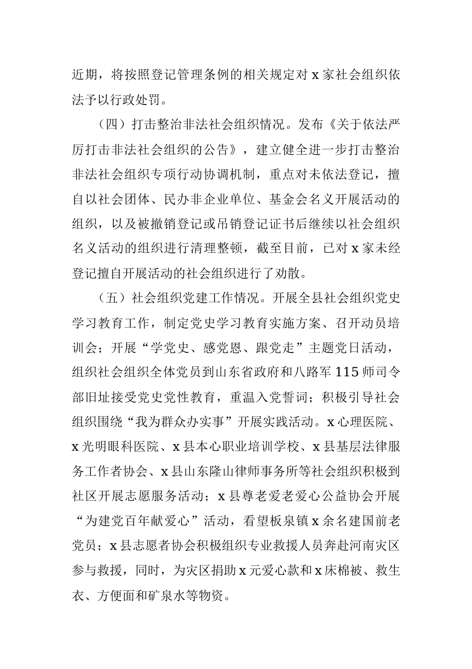 全县社会组织工作进展情况汇报工作汇报总结报告含问题和计划.docx_第2页