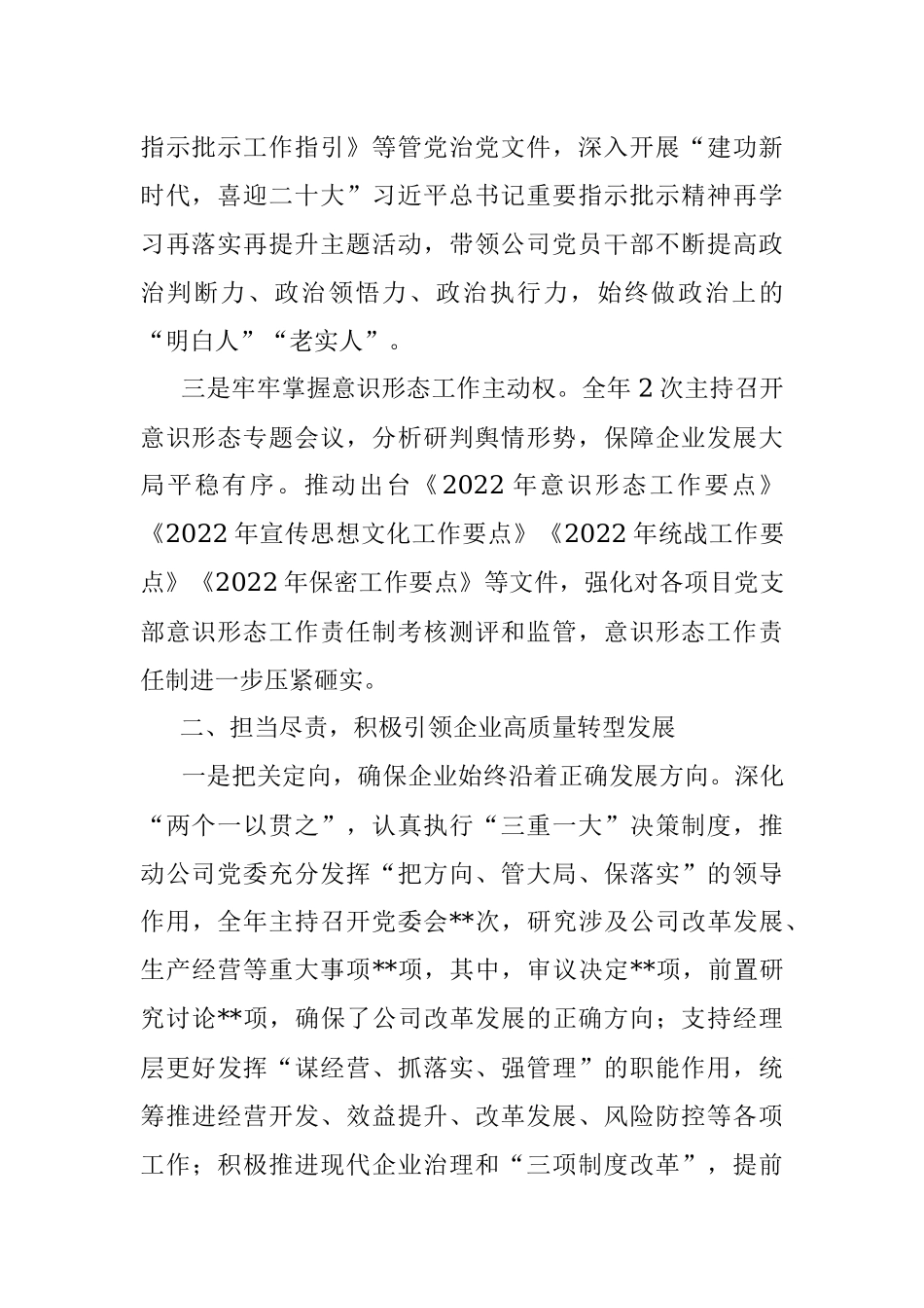 公司党委书记2022年述职报告.docx_第2页