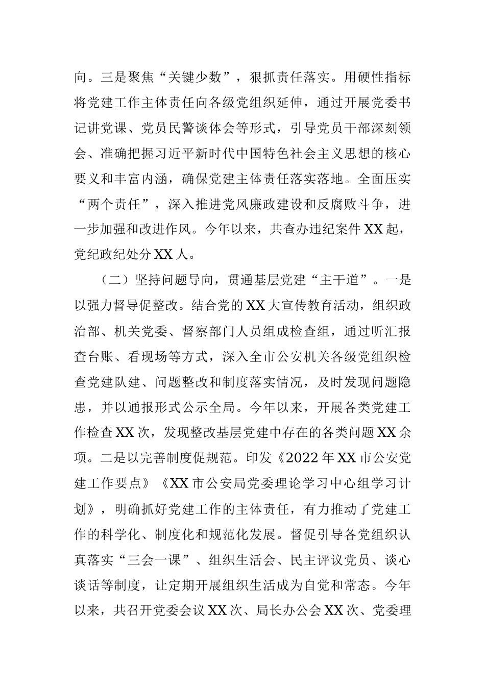 公安党委书记抓党建工作述职评议报告.docx_第2页