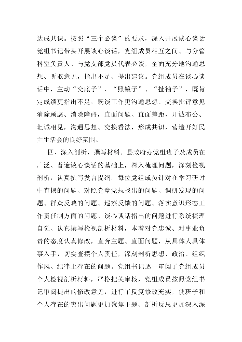 县政府办党组2021年专题民主生活会准备工作情况报告.docx_第3页