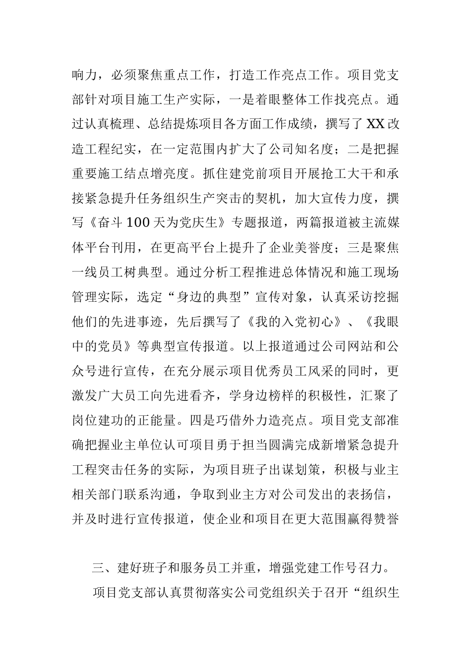 工程建设开发项目党支部学习教育情况报告.docx_第3页