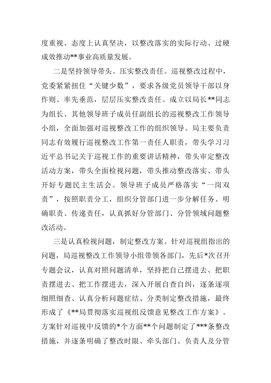 某局巡视整改进展情况报告.docx_第2页