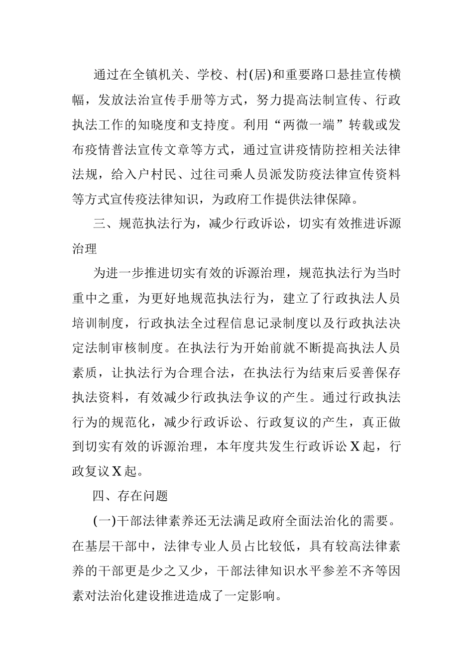 行政执法X年度工作报告（镇乡）.docx_第2页