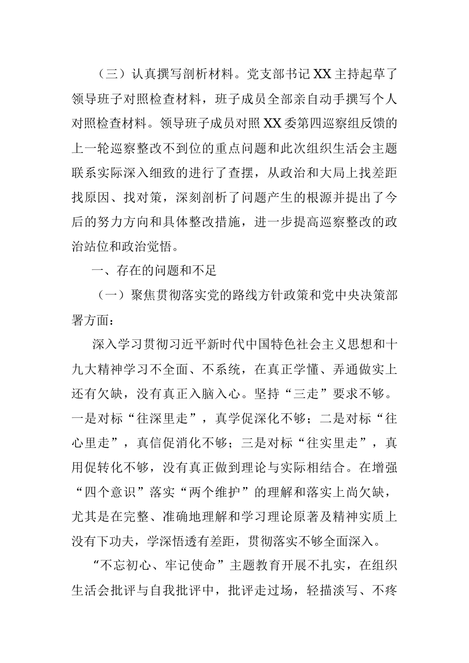 2021年巡察整改专题组织生活会剖析检查材料.docx_第2页