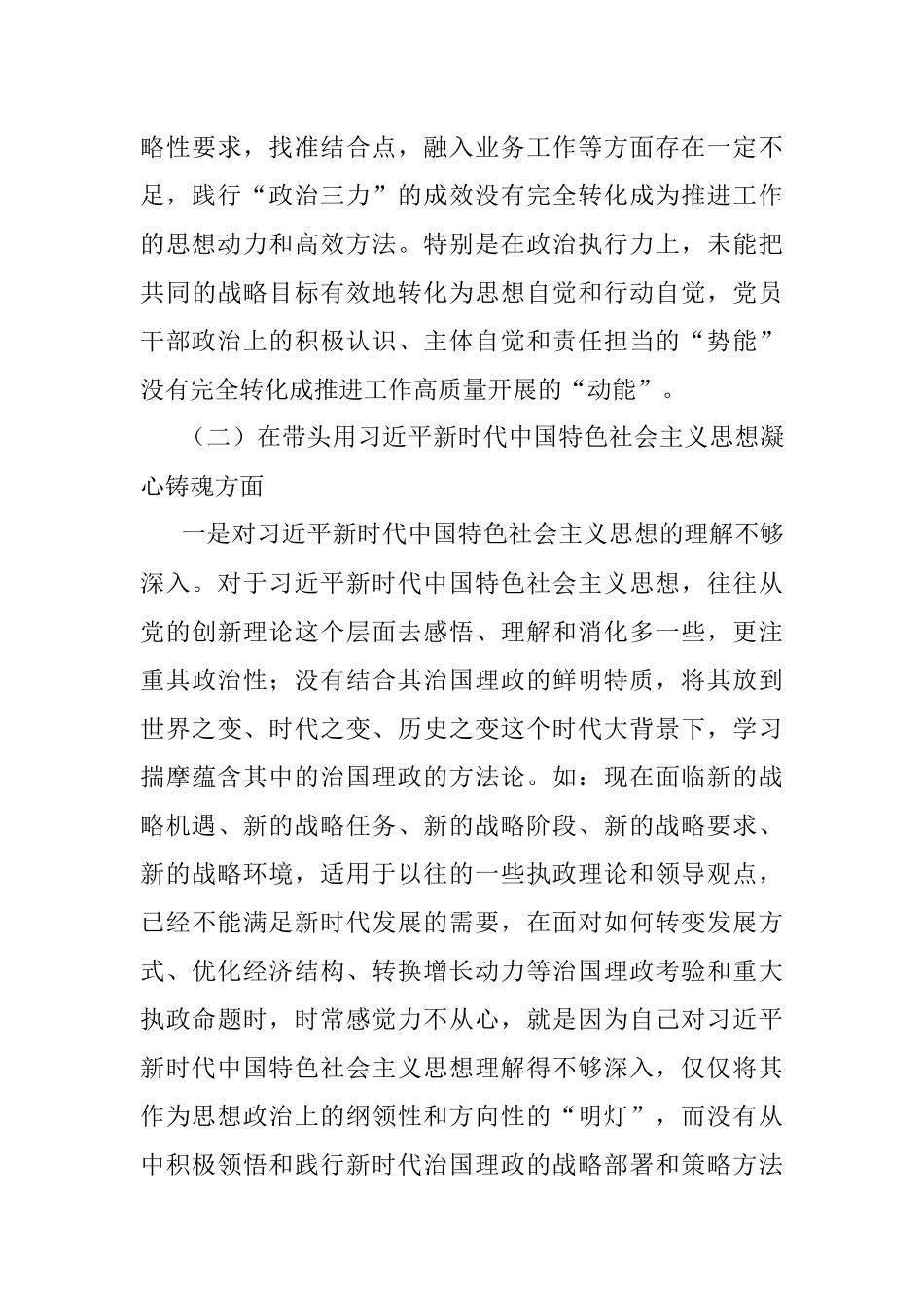 2022年局民主生活会个人对照检查材料.docx_第3页