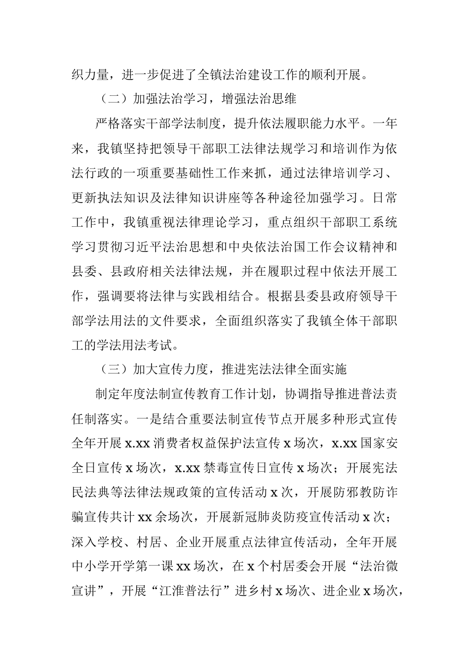 20XX年度法治政府建设工作报告（镇乡）.docx_第2页