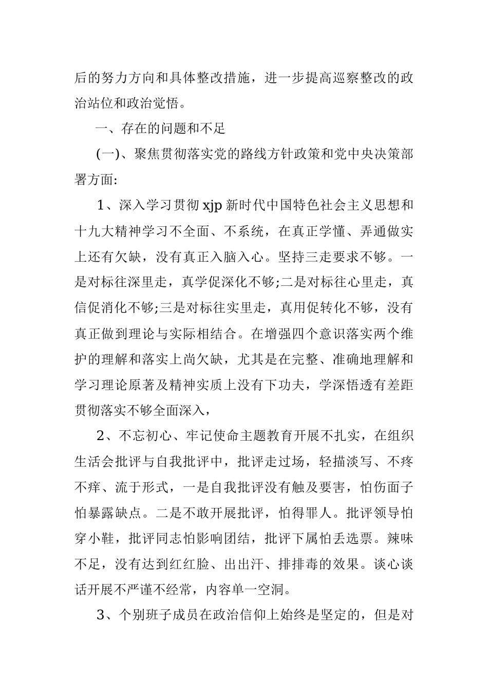 党支部班子巡察整改专题组织生活会对照检查材料.docx_第2页