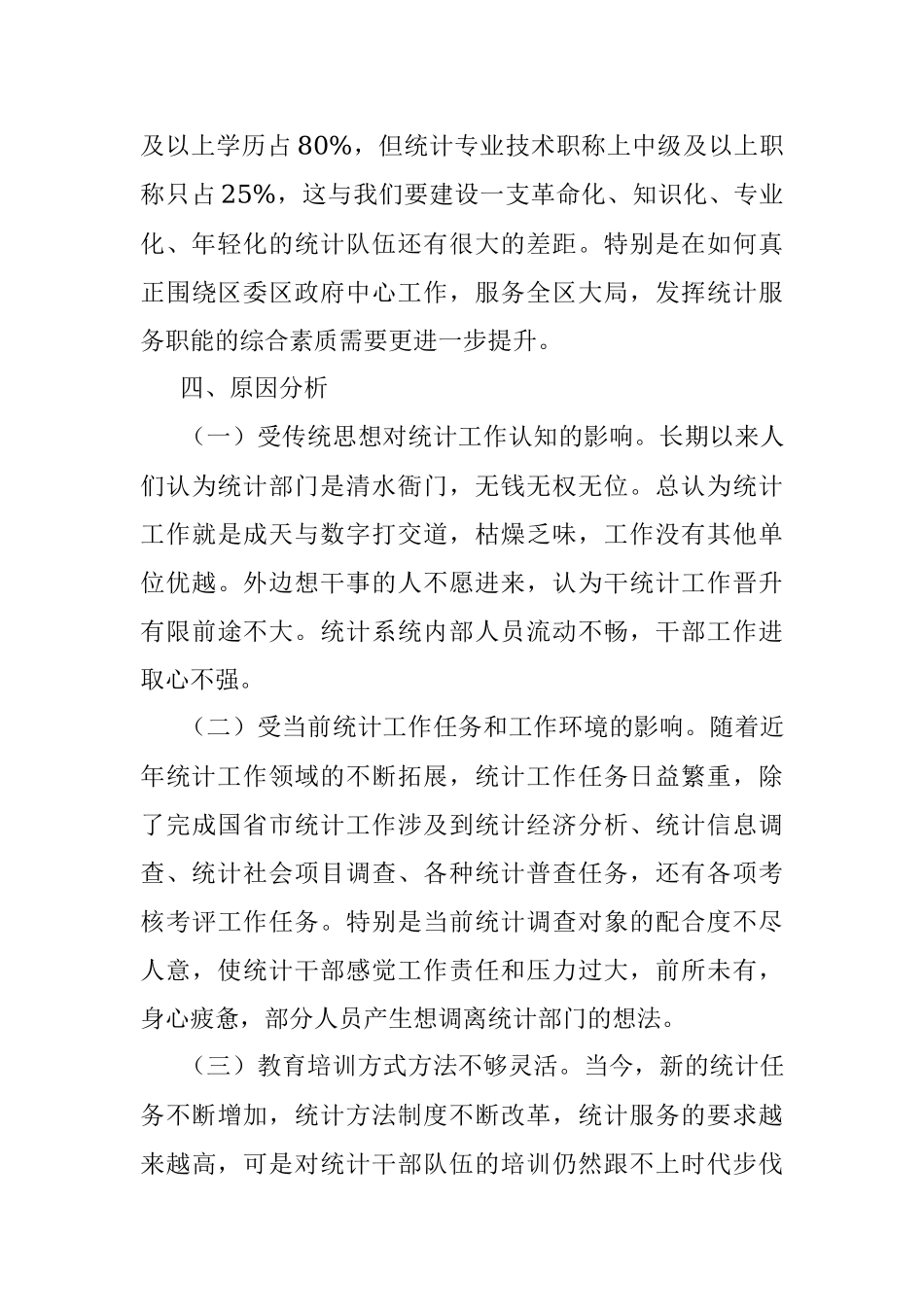 区统计局干部队伍建设情况报告.docx_第3页