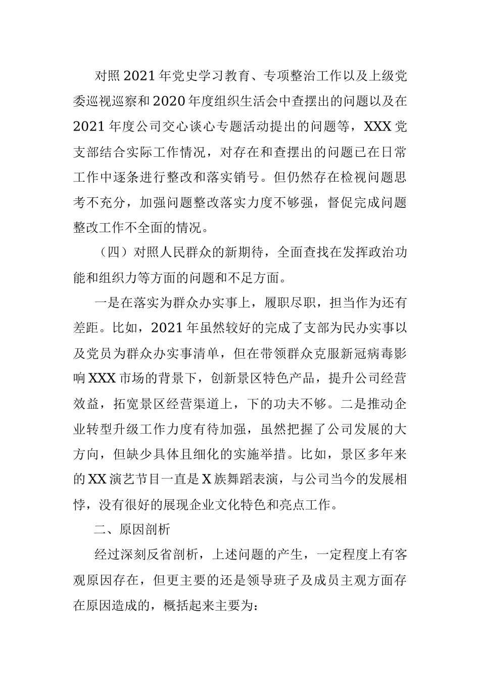 国企党支部2021年度组织生活会对照检查材料_1.docx_第3页