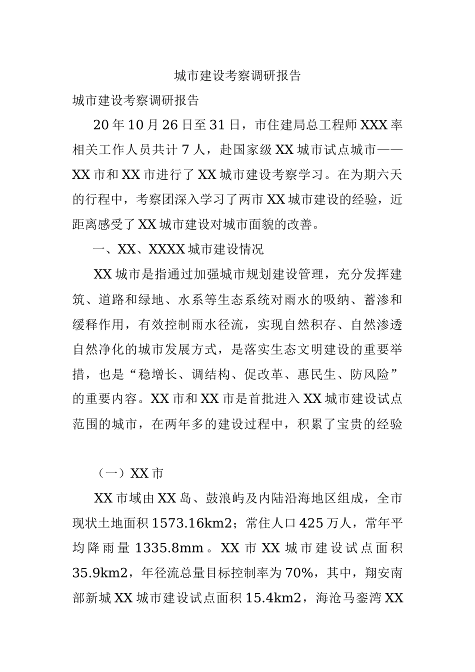 城市建设考察调研报告.docx_第1页