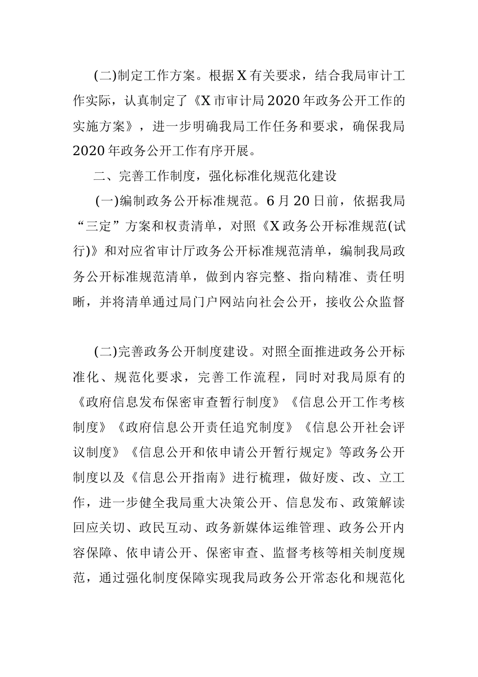 审计局关于2020年上半年政务公开工作的自查报告.docx_第2页