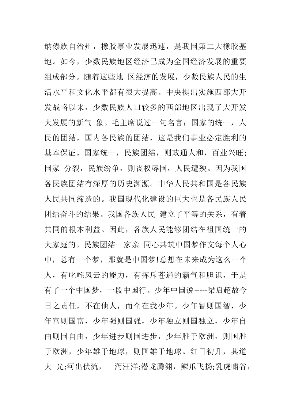 2019民族团结一家亲 同心共筑中国梦演讲稿800字.docx_第2页