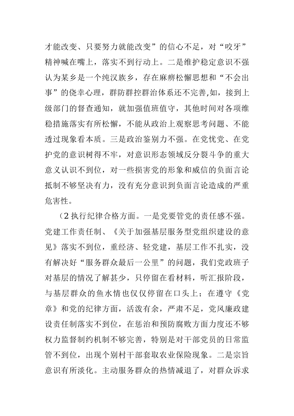 乡党政领导班子对照检查材料.docx_第2页