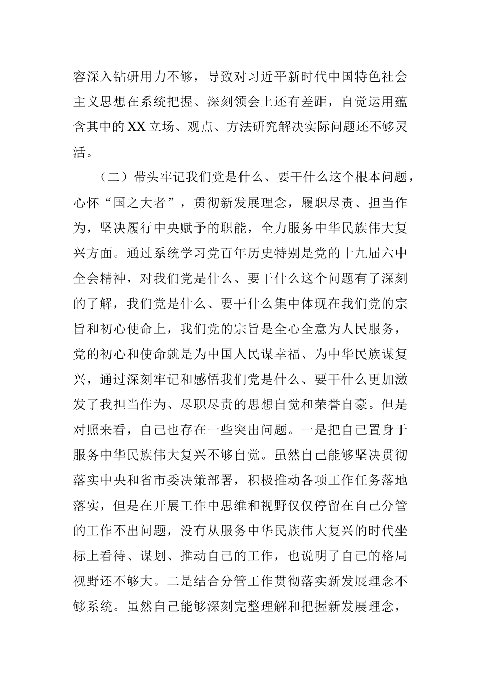 副市长2021年党史学习教育专题民主生活会对照检查材料.docx_第3页