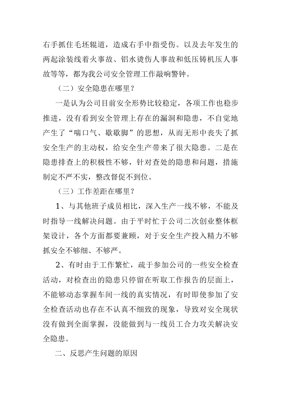 国企党委书记、董事长安全生产民主生活会发言提纲.docx_第2页