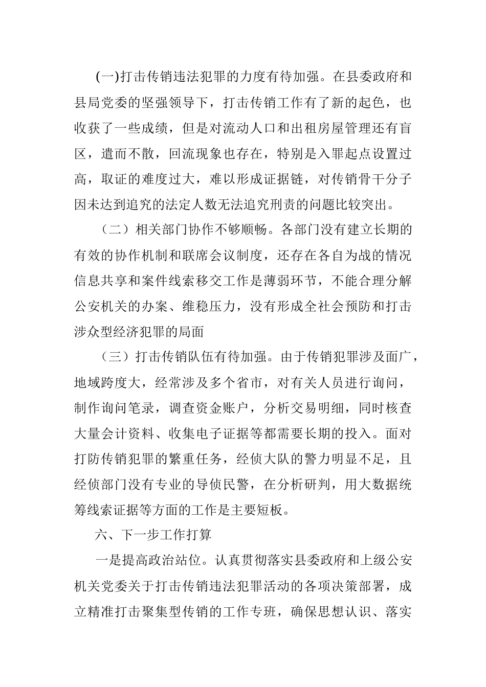 县公安局经侦大队打击传销工作汇报.docx_第3页