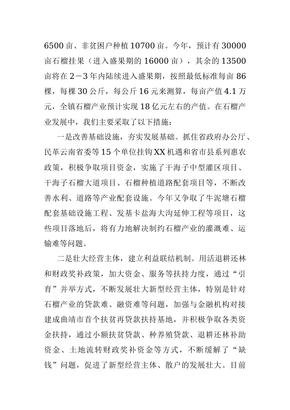 XX镇石榴产业发展情况汇报.docx_第2页