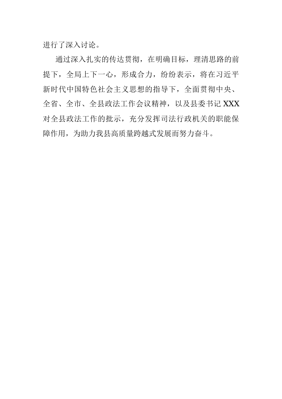 关于传达贯彻县委政法工作会议精神情况汇报.docx_第3页
