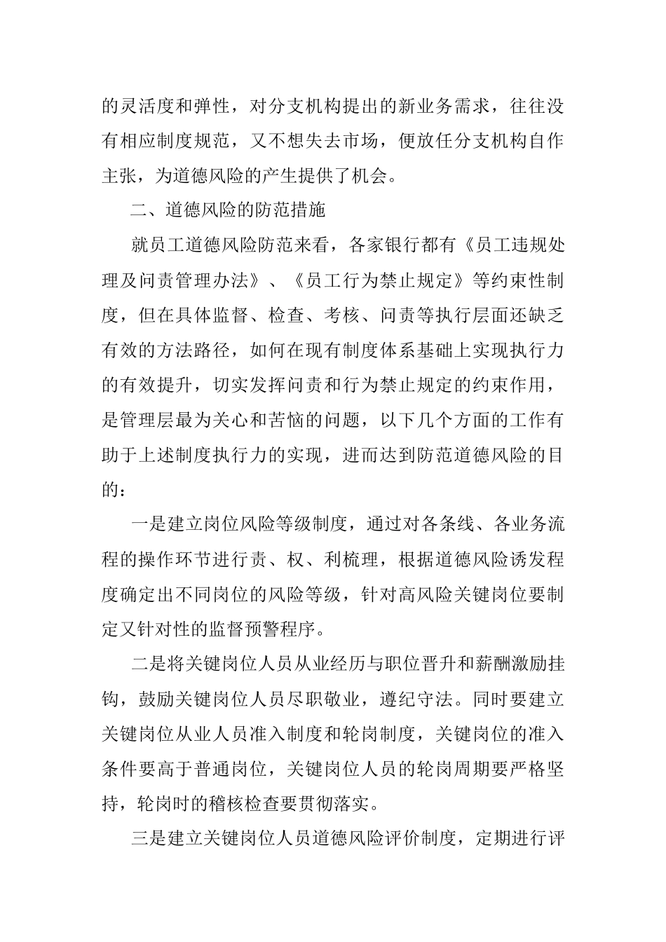 商业银行道德风险防范要点.docx_第3页