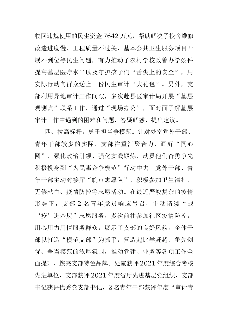 审计局党支部为民惠企争模范行动工作汇报材料.docx_第3页