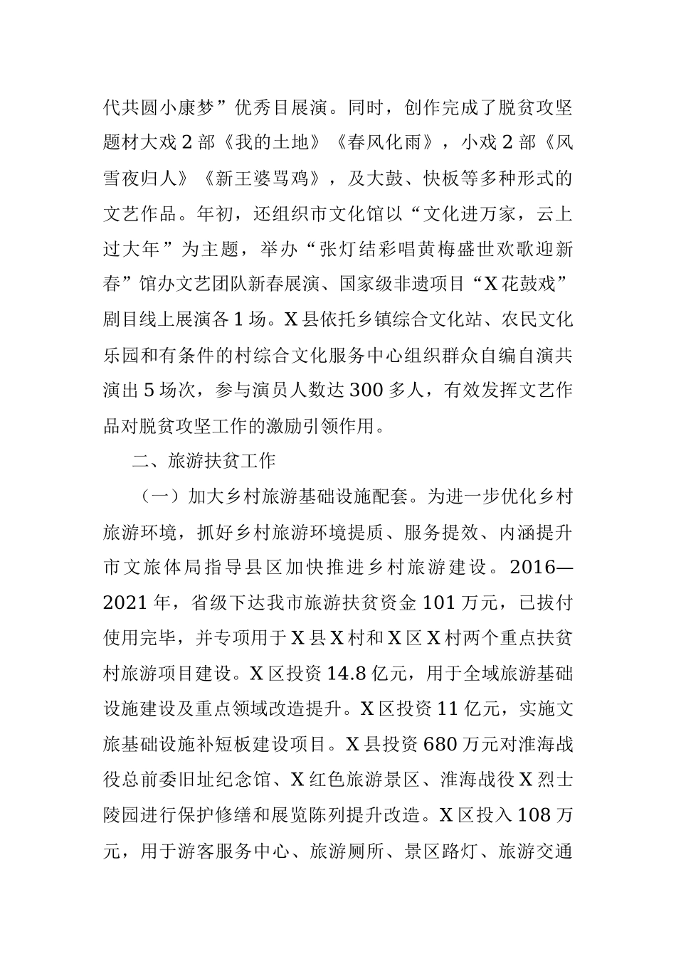 X市文旅体局2021年巩固拓展脱贫攻坚工作情况的总结.docx_第3页