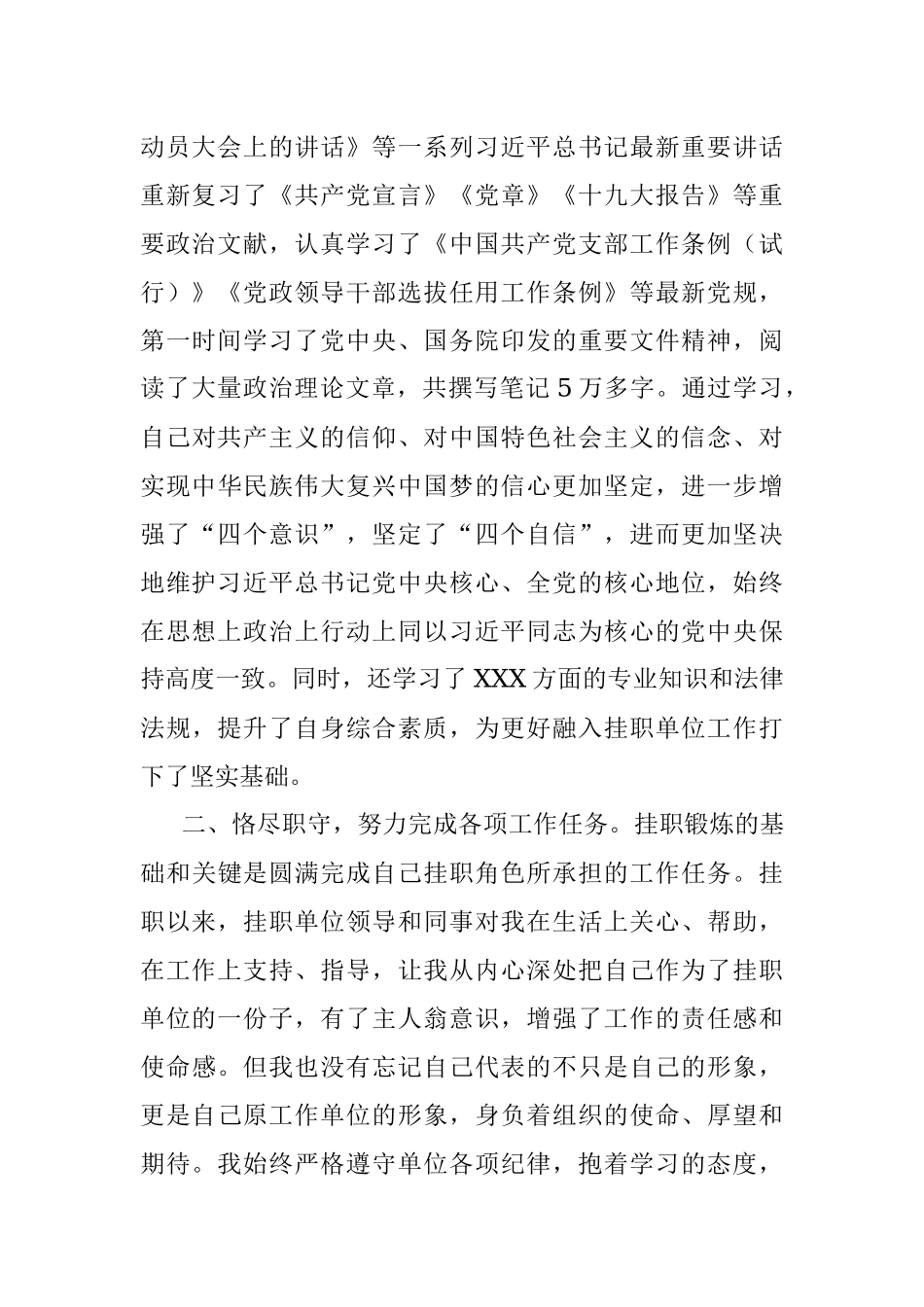 乡镇干部到市级机关挂职锻炼工作总结汇报.docx_第2页