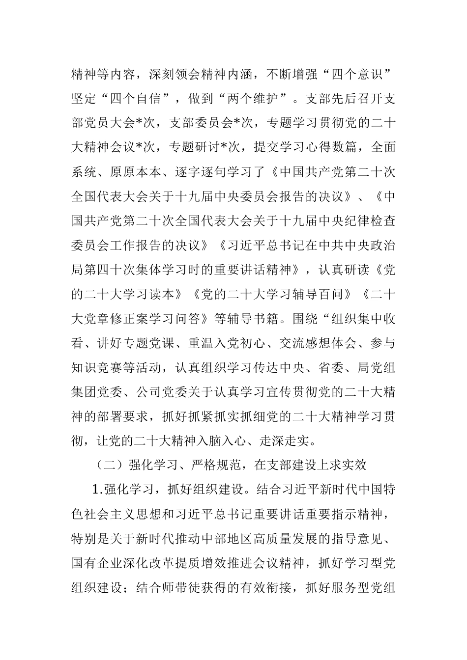 公司党支部2022年度党建暨党风廉政建设和反腐败工作总结.docx_第2页