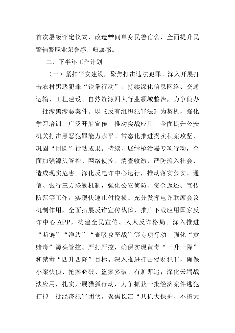 县公安局2022年上半年工作总结和下半年工作安排_1.docx_第3页