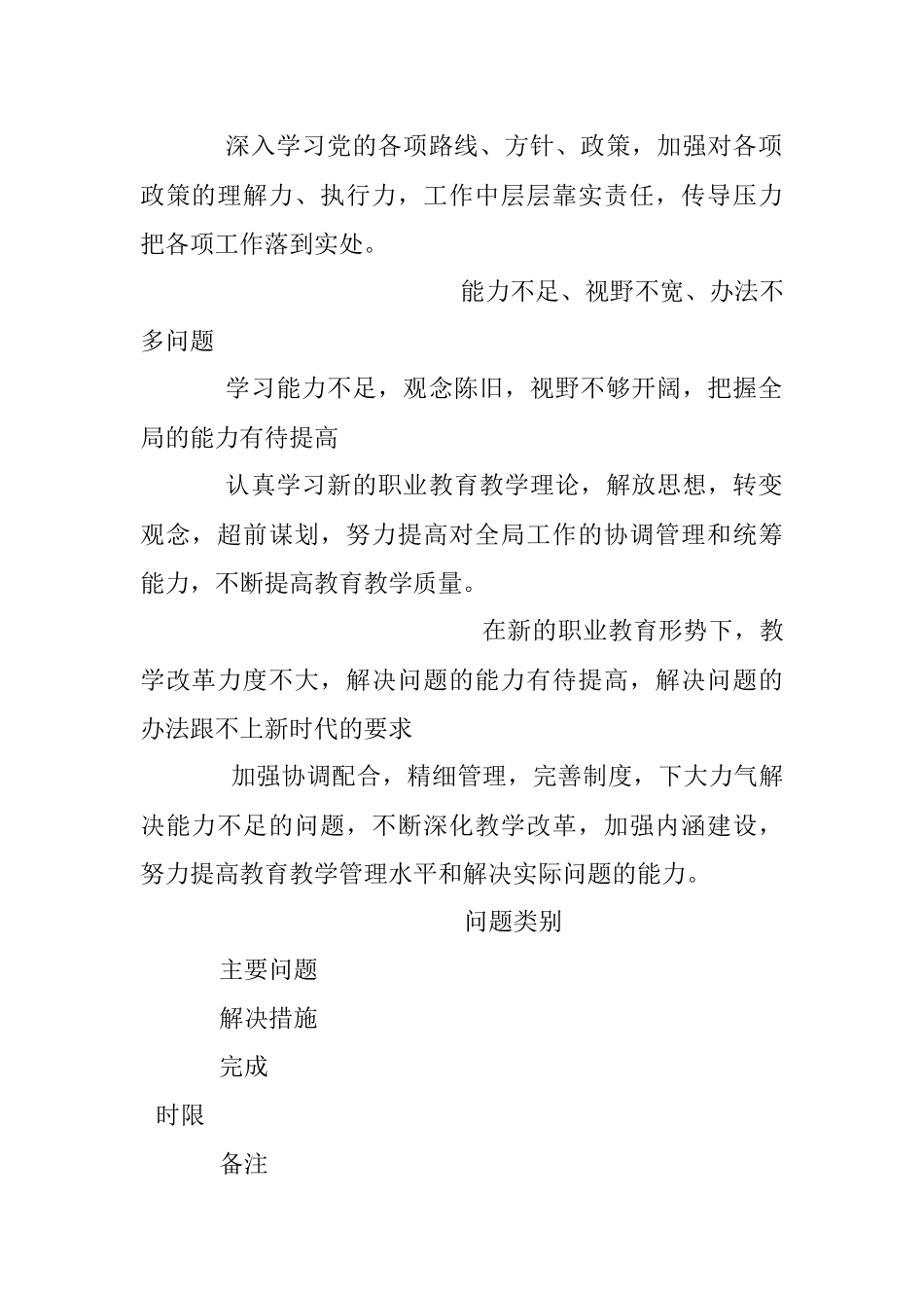 【表格式】高校领导班子成员作风纪律问题清单和整改台账.docx_第2页