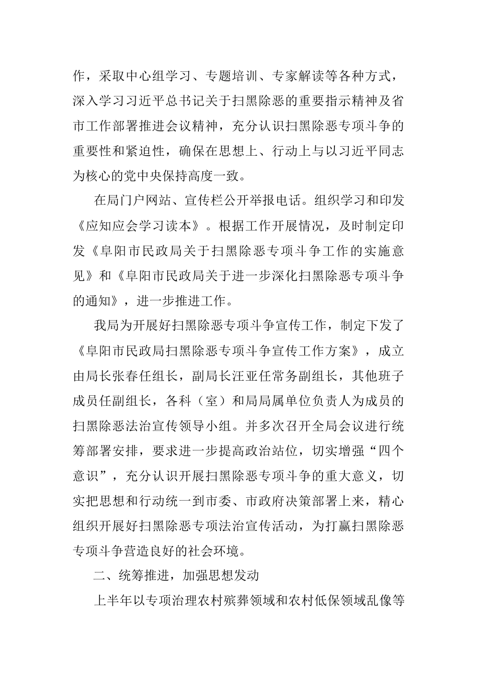 市民政局20XX年度扫黑除恶专项斗争工作总结.docx_第2页